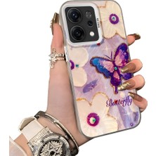 HONTINGA Oppo Reno 14 5g ile Uyumlu Kılıf Silikon Kenar Sert Arka Kamera Koruyucu Basitlik Anti Düşme Kamera Korumalı Kelebek Desen Couple Telefon Kılıfı Kadın ve Erkek Için Uygundur K1-1329