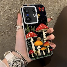 HONTINGA Vivo X200 Fe ile Uyumlu Kılıf Silikon Kenar Sert Arka Kamera Koruyucu Basitlik Anti Düşme Kamera Korumalı Mantar Desen Couple Telefon Kılıfı Kadın ve Erkek Için Uygundur K1-1333