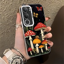 HONTINGA Vivo Y19S ile Uyumlu Kılıf Silikon Kenar Sert Arka Kamera Koruyucu Basitlik Anti Düşme Kamera Korumalı Mantar Desen Couple Telefon Kılıfı Kadın ve Erkek Için Uygundur K1-1333
