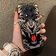 HONTINGA Xiaomi Redmi Note 14 Pro 5g ile Uyumlu Kılıf Silikon Kenar Sert Arka Kamera Koruyucu Basitlik Anti Düşme Kamera Korumalı Kaplan Desen Couple Telefon Kılıfı Kadın ve Erkek Için Uygundur K1-1331