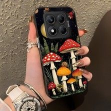 HONTINGA Xiaomi Redmi Note 14 Pro 5g ile Uyumlu Kılıf Silikon Kenar Sert Arka Kamera Koruyucu Basitlik Anti Düşme Kamera Korumalı Mantar Desen Couple Telefon Kılıfı Kadın ve Erkek Için Uygundur K1-1333