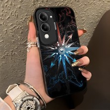 HONTINGA Vivo Y04 ile Uyumlu Kılıf Silikon Kenar Sert Arka Kamera Koruyucu Basitlik Anti Düşme Kamera Korumalı Pusula Desen Couple Telefon Kılıfı Kadın ve Erkek Için Uygundur K1-1332