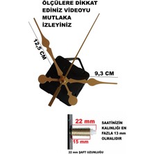 Cnr Shop Duvar Saati Mekanizması, 22 mm Şaft Sessiz Çalışır Akar Mekanizma Akrep-Yelkovan-Saniye-(Askılı)