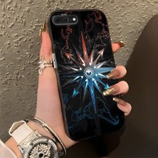 HONTINGA iPhone 7 Plus ile Uyumlu Kılıf Silikon Kenar Sert Arka Kamera Koruyucu Basitlik Anti Düşme Kamera Korumalı Pusula Desen Couple Telefon Kılıfı Kadın ve Erkek Için Uygundur K1-1332
