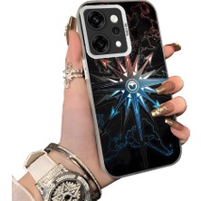 HONTINGA Oppo Reno 14 Pro 5g ile Uyumlu Kılıf Silikon Kenar Sert Arka Kamera Koruyucu Basitlik Anti Düşme Kamera Korumalı Pusula Desen Couple Telefon Kılıfı Kadın ve Erkek Için Uygundur K1-1332