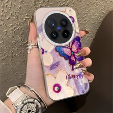HONTINGA Vivo X200 Pro ile Uyumlu Kılıf Silikon Kenar Sert Arka Kamera Koruyucu Basitlik Anti Düşme Kamera Korumalı Kelebek Desen Couple Telefon Kılıfı Kadın ve Erkek Için Uygundur K1-1329
