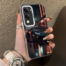 HONTINGA Vivo Y04 ile Uyumlu Kılıf Silikon Kenar Sert Arka Kamera Koruyucu Basitlik Anti Düşme Kamera Korumalı Lamborghini Desen Couple Telefon Kılıfı Kadın ve Erkek Için Uygundur K1-1335