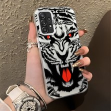 HONTINGA Samsung Galaxy A52S 5g ile Uyumlu Kılıf Silikon Kenar Sert Arka Kamera Koruyucu Basitlik Anti Düşme Kamera Korumalı Kaplan Desen Couple Telefon Kılıfı Kadın ve Erkek Için Uygundur K1-1331