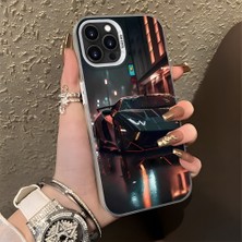 HONTINGA iPhone 13 Pro Max ile Uyumlu Kılıf Silikon Kenar Sert Arka Kamera Koruyucu Basitlik Anti Düşme Kamera Korumalı Lamborghini Desen Couple Telefon Kılıfı Kadın ve Erkek Için Uygundur K1-1335