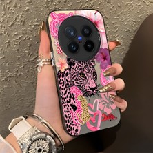 HONTINGA Vivo X200 Pro ile Uyumlu Kılıf Silikon Kenar Sert Arka Kamera Koruyucu Basitlik Anti Düşme Kamera Korumalı Leopar Desen Couple Telefon Kılıfı Kadın ve Erkek Için Uygundur K1-1330