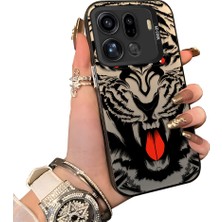 HONTINGA Oppo Find X9 Pro 5g ile Uyumlu Kılıf Silikon Kenar Sert Arka Kamera Koruyucu Basitlik Anti Düşme Kamera Korumalı Kaplan Desen Couple Telefon Kılıfı Kadın ve Erkek Için Uygundur K1-1331