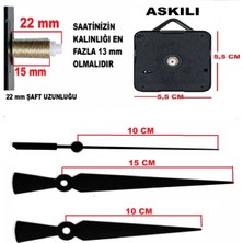 Cnr Shop Duvar Saati Mekanizması 22 mm Şaft, Sessiz Çalışır Akar, Akrep-Yelkovan-Saniye-(Askılı)