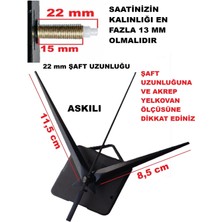 Cnr Shop Saat Mekanizması 22 mm Şaft Boyu Saat Makinesi Sessiz Çalışır Akrep-Yelkovan-Saniye-(Askılı)