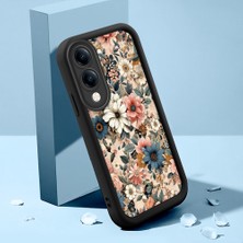 HONTINGA Vivo Y04 ile Uyumlu Kılıf Kamera Koruyucu Basitlik Anti Düşme Kamera Korumalı Şirin Kedi Çiçekli Siyah Desen Yumuşak Silikon Couple Telefon Kılıfı Kadın ve Erkek Için Uygundur K2-0623