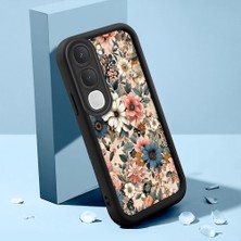 HONTINGA Vıvo Y21D ile Uyumlu Kılıf Kamera Koruyucu Basitlik Anti Düşme Kamera Korumalı Şirin Kedi Çiçekli Siyah Desen Yumuşak Silikon Couple Telefon Kılıfı Kadın ve Erkek Için Uygundur K2-0623