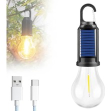 Go İthalat Solar Güneş Enerjili LED Ampul 3 Modlu Uzaktan Kumandalı Solar Camping Lamp (5332)
