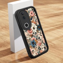 HONTINGA Vivo V50 ile Uyumlu Kılıf Kamera Koruyucu Basitlik Anti Düşme Kamera Korumalı Şirin Kedi Çiçekli Siyah Desen Yumuşak Silikon Couple Telefon Kılıfı Kadın ve Erkek Için Uygundur K2-0623