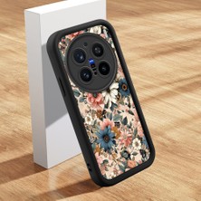 HONTINGA Vivo X200 Pro ile Uyumlu Kılıf Kamera Koruyucu Basitlik Anti Düşme Kamera Korumalı Şirin Kedi Çiçekli Siyah Desen Yumuşak Silikon Couple Telefon Kılıfı Kadın ve Erkek Için Uygundur K2-0623