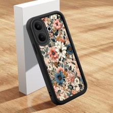 HONTINGA Vıvo V60 Lite ile Uyumlu Kılıf Kamera Koruyucu Basitlik Anti Düşme Kamera Korumalı Şirin Kedi Çiçekli Siyah Desen Yumuşak Silikon Couple Telefon Kılıfı Kadın ve Erkek Için Uygundur K2-0623
