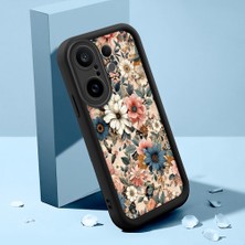 HONTINGA Vivo X200 Fe ile Uyumlu Kılıf Kamera Koruyucu Basitlik Anti Düşme Kamera Korumalı Şirin Kedi Çiçekli Siyah Desen Yumuşak Silikon Couple Telefon Kılıfı Kadın ve Erkek Için Uygundur K2-0623