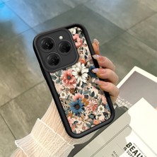 HONTINGA Tecno Spark 20 Pro ile Uyumlu Kılıf Kamera Koruyucu Basitlik Anti Düşme Kamera Korumalı Çiçekli Siyah Desen Yumuşak Silikon Couple Telefon Kılıfı Kadın ve Erkek Için Uygundur K2-0623