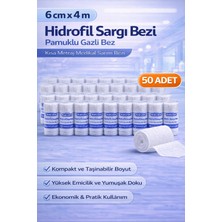 Uravas Store 6 cm x 4 M Hidrofil Sargı Bezi Pamuklu Gazlı Bez Kısa Metraj Medikal Sarım Bezi 50 Adet