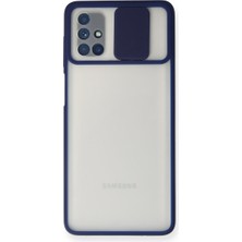 Uravas Store Galaxy M51 Kılıf Palm Buzlu Kamera Sürgülü Silikon - Lacivert