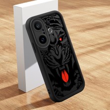 HONTINGA Vivo X200 Fe ile Uyumlu Kılıf Kamera Koruyucu Basitlik Anti Düşme Kamera Korumalı Şirin Kedi Kaplan Siyah Desen Yumuşak Silikon Couple Telefon Kılıfı Kadın ve Erkek Için Uygundur K2-0626