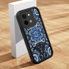 HONTINGA Vivo Y28 ile Uyumlu Kılıf Kamera Koruyucu Basitlik Anti Düşme Kamera Korumalı Şirin Kedi Çiçekli Siyah Desen Yumuşak Silikon Couple Telefon Kılıfı Kadın ve Erkek Için Uygundur K2-0629