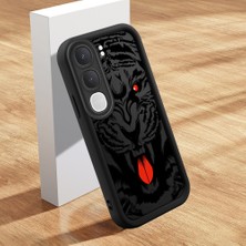 HONTINGA Vıvo Y31 5g ile Uyumlu Kılıf Kamera Koruyucu Basitlik Anti Düşme Kamera Korumalı Şirin Kedi Kaplan Siyah Desen Yumuşak Silikon Couple Telefon Kılıfı Kadın ve Erkek Için Uygundur K2-0626