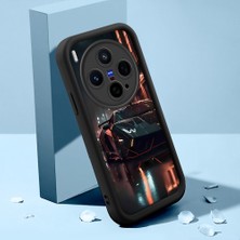 HONTINGA Vivo X300 ile Uyumlu Kılıf Kamera Koruyucu Basitlik Anti Düşme Kamera Korumalı Şirin Kedi Pusula Siyah Desen Yumuşak Silikon Couple Telefon Kılıfı Kadın ve Erkek Için Uygundur K2-0628