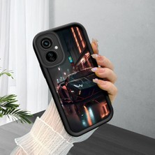 HONTINGA Tecno Camon 19 Neo ile Uyumlu Kılıf Kamera Koruyucu Basitlik Anti Düşme Kamera Korumalı Pusula Siyah Desen Yumuşak Silikon Couple Telefon Kılıfı Kadın ve Erkek Için Uygundur K2-0628