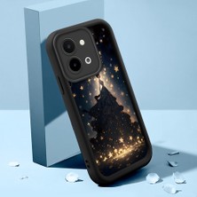HONTINGA Vivo Y28 ile Uyumlu Kılıf Kamera Koruyucu Basitlik Anti Düşme Kamera Korumalı Şirin Kedi Uçak Siyah Desen Yumuşak Silikon Couple Telefon Kılıfı Kadın ve Erkek Için Uygundur K2-0627