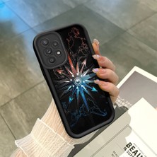 HONTINGA Samsung Galaxy A52S 5g ile Uyumlu Kılıf Kamera Koruyucu Basitlik Anti Düşme Kamera Korumalı Pusula Siyah Desen Yumuşak Silikon Couple Telefon Kılıfı Kadın ve Erkek Için Uygundur K2-0628