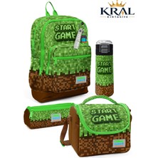 Coral High High Craft Desenli 4'lü Okul Çanta Seti