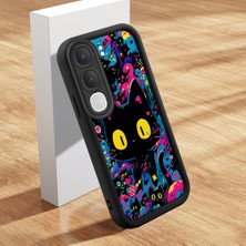 HONTINGA Vıvo Y31 5g ile Uyumlu Kılıf Kamera Koruyucu Basitlik Anti Düşme Kamera Korumalı Şirin Kedi Kedi Siyah Desen Yumuşak Silikon Couple Telefon Kılıfı Kadın ve Erkek Için Uygundur K2-0624