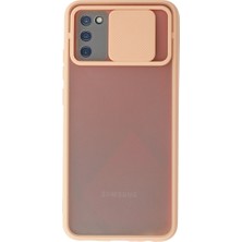 Uravas Store Galaxy A02S Kılıf Palm Buzlu Kamera Sürgülü Silikon - Pembe