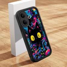 HONTINGA Vıvo V60 Lite ile Uyumlu Kılıf Kamera Koruyucu Basitlik Anti Düşme Kamera Korumalı Şirin Kedi Kedi Siyah Desen Yumuşak Silikon Couple Telefon Kılıfı Kadın ve Erkek Için Uygundur K2-0624