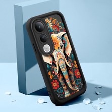HONTINGA Vivo V50 Lite ile Uyumlu Kılıf Kamera Koruyucu Basitlik Anti Düşme Kamera Korumalı Şirin Kedi Kaplan Siyah Desen Yumuşak Silikon Couple Telefon Kılıfı Kadın ve Erkek Için Uygundur K2-0626