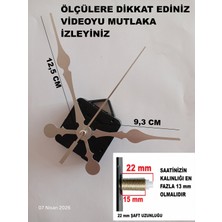 Cnr Shop Saat Mekanizması, 22 mm Şaft Boyu Sessiz Çalışır Saat Motoru Akrep-Yelkovan-Saniye-(Askılı)