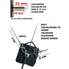 Cnr Shop Saat Mekanizması, 22 mm Şaft Boyu Sessiz Çalışır Saat Motoru Akrep-Yelkovan-Saniye-(Askılı)