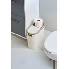 Uravas Store Beyaz Kapaklı Wc Kağıtlıklı Çöp Kovası & Ofis Çöp Kovası 10 Lt