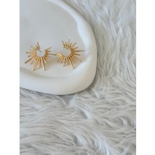 Revoia Güneş Form Gold Küpe