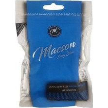Macson Pamuklu Long Slim Ağızlık S-Igara Sarma Pamuğu 120 Adet Steril Filtreli