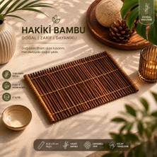 İki Yedi Konsept Aranya Hakiki Bambu Amerikan Servis Supla Doğal El Işçiliği Yemek Masası Servis Altlığı 20,5X33 cm