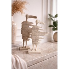 Imosas Modern Soyut Insan Figürü Biblo Seti – Minimal Dekoratif Heykel 2’li Set