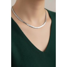 Rua Jewelry Çelik Italyan Triangle Kolye 4 mm 45 cm Gümüş Renk | Kararmaz ,unisex ,2 Yıl Garantili