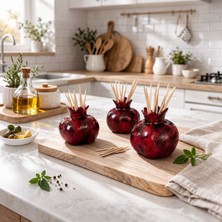 Imosas Nar Figürlü Dekoratif Kürdanlık – El Yapımı Tasarım – 3’lü Set (5 Cm)