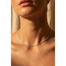 Rua Jewelry Xuping Damgalı Yuvarlak Yılan Kadın Kolye 1 mm Altın Renk | Kararmaz ,