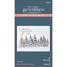 Uravas Store Spellbinders Season's Greetings Evergreens Pres Plakası, Metal